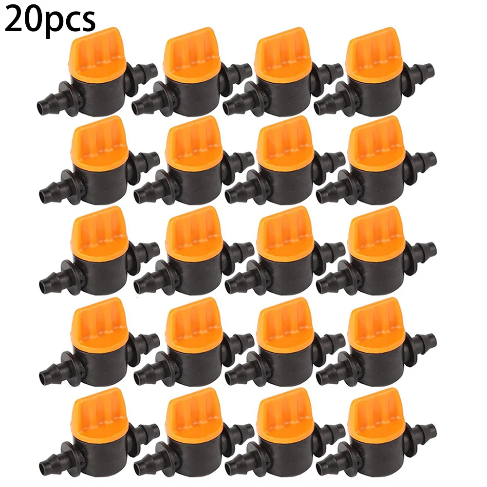 20Pcs Hose Mini Valve Garden Tap Garden Drip Irrigation Fittings Pipe Connectors Water Valve For 4/7mm Water Flow Control Valve