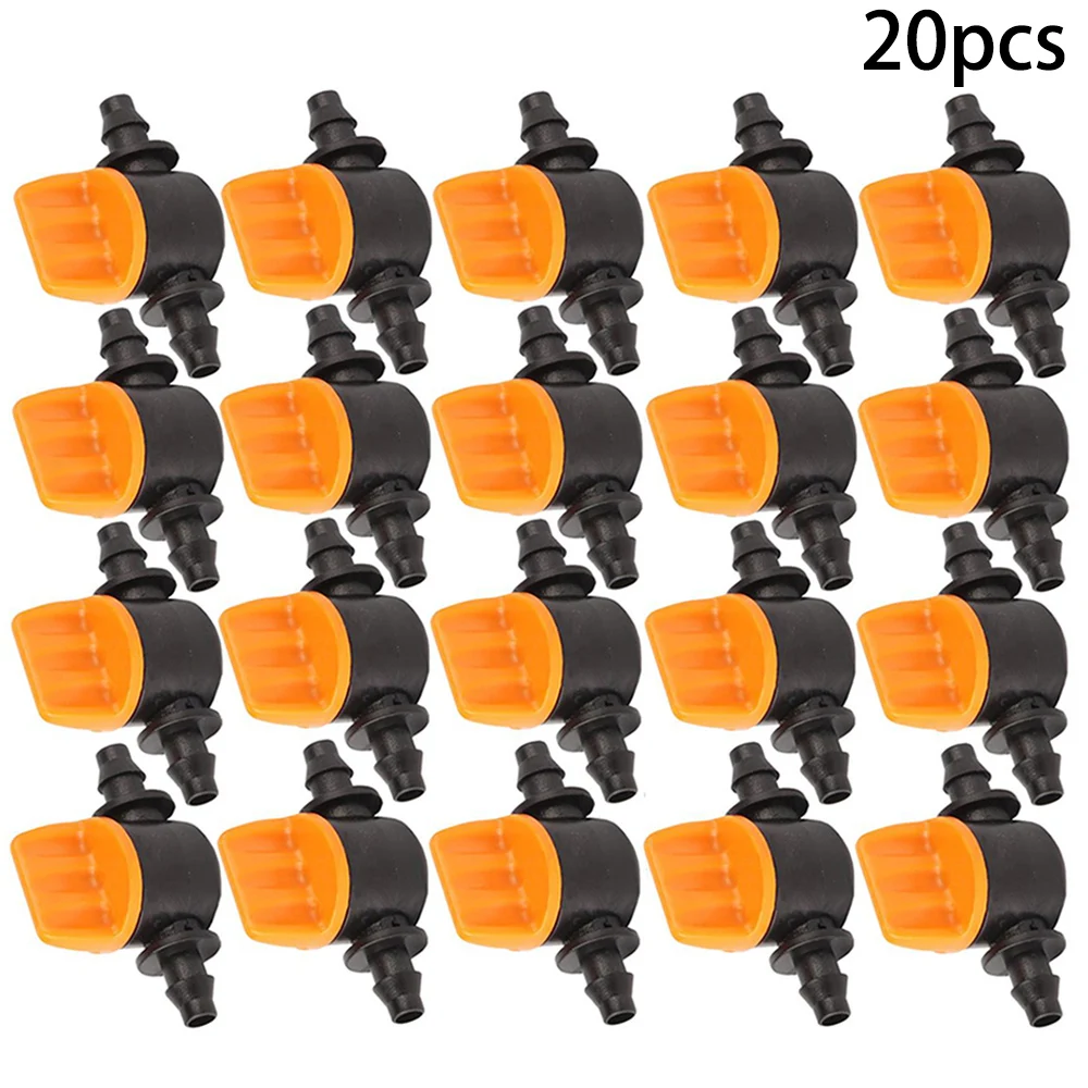 20Pcs Hose Mini Valve Garden Tap Garden Drip Irrigation Fittings Pipe Connectors Water Valve For 4/7mm Water Flow Control Valve