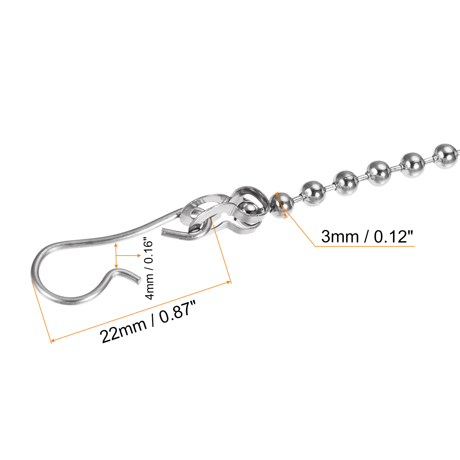 3Pcs Toilet Flapper Chain 26cm Toilet Handle Lever Lift Flush Replacement Ball Chain 304 Stainless Steel for Repairing Toilets