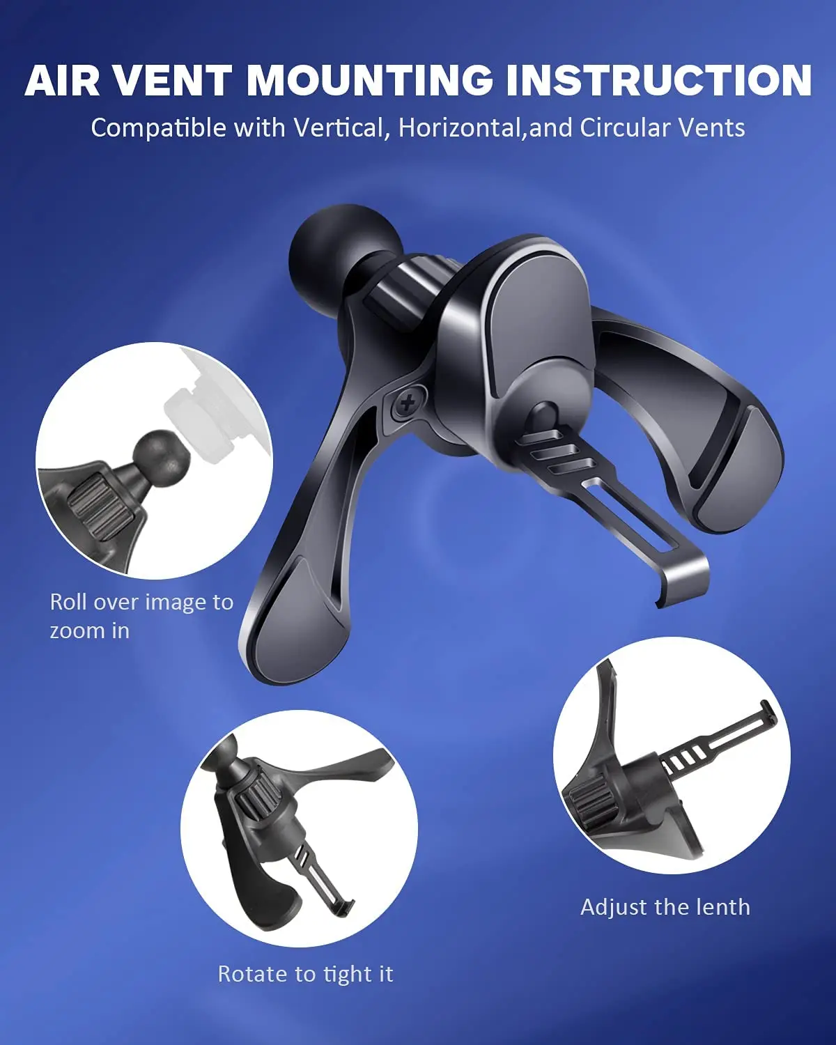 Upgrade Car Air Vent Clip 17mm Ball Head for Car Air Outlet Phone Holder Stand Magnetic Car Mobile Phone GPS Bracket Accessories