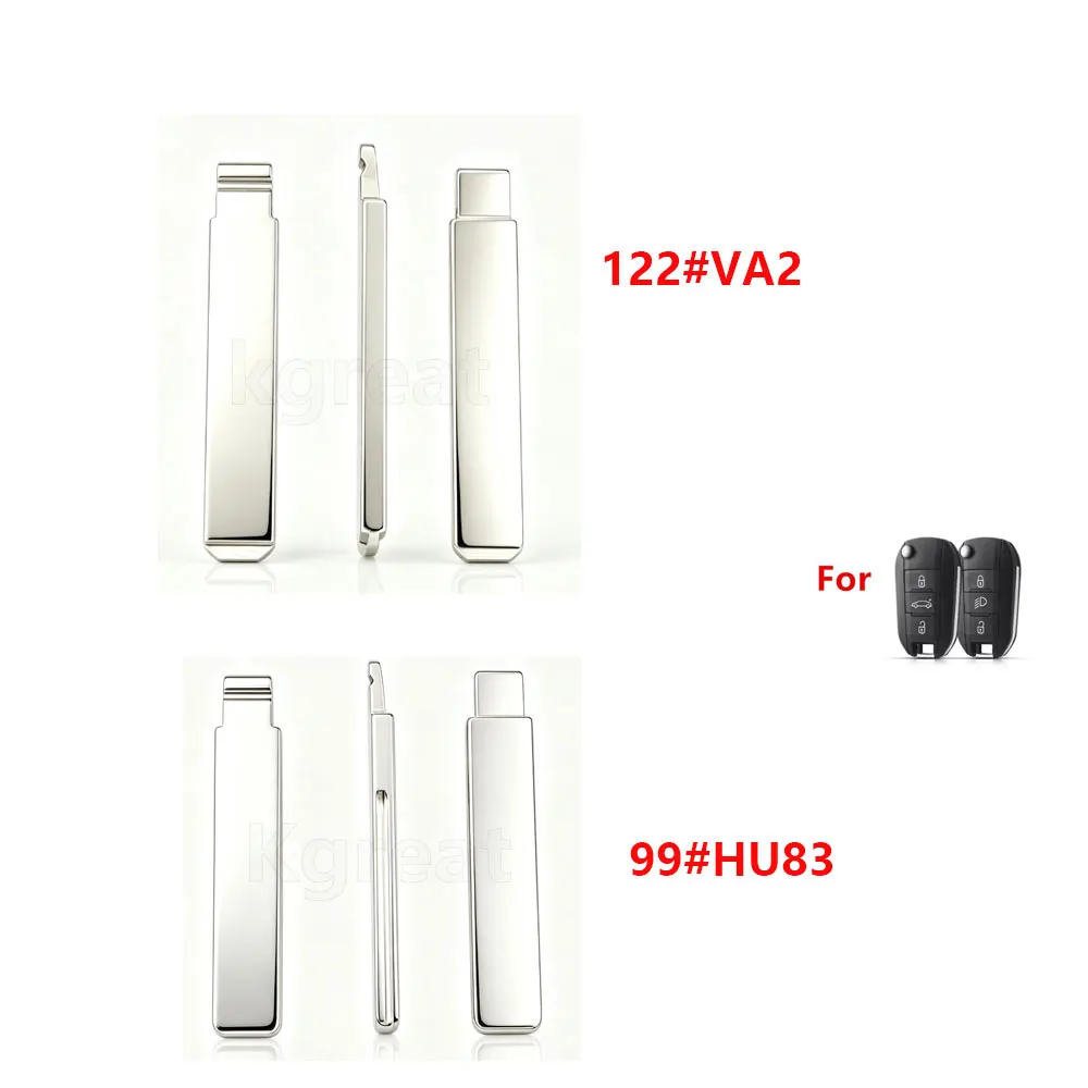 10pcs 99#HU83 122#VA2 Key Blade for Peugeot 508 208 2008 308 3008 5008 Citroen C3 C4 C4L Elysee Car Remote Key Case