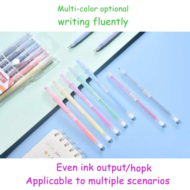 12 Color Macaron Kawaii Pen 12 Colored Gel pens Set 0.5 mm Ballpoint Pen for Journal Cute Japanese Stationary School Supplies