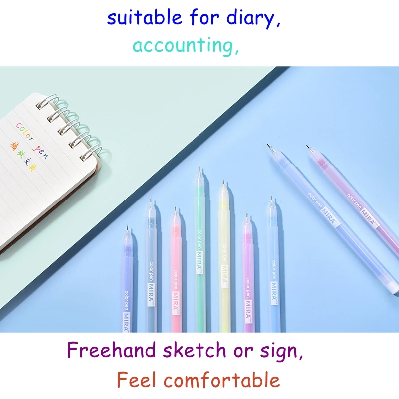 12 Color Macaron Kawaii Pen 12 Colored Gel pens Set 0.5 mm Ballpoint Pen for Journal Cute Japanese Stationary School Supplies
