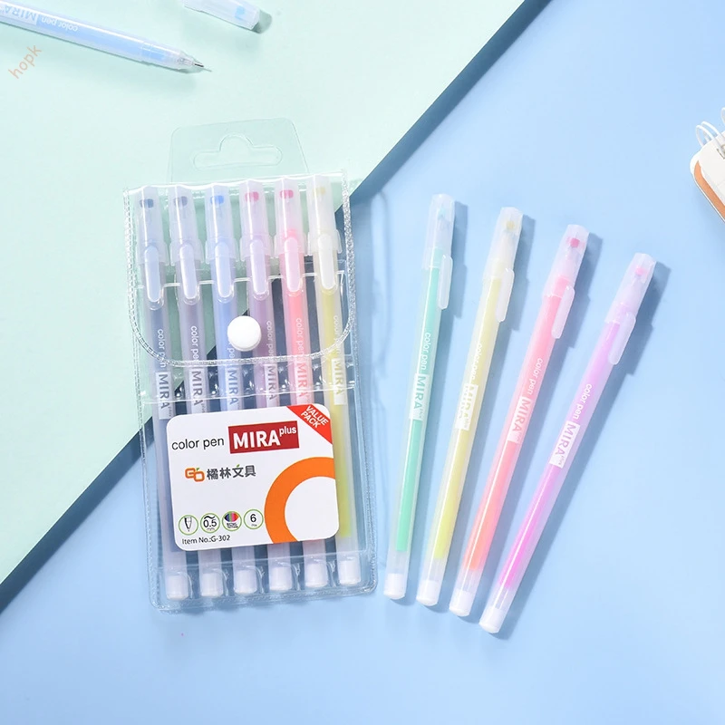 12 Color Macaron Kawaii Pen 12 Colored Gel pens Set 0.5 mm Ballpoint Pen for Journal Cute Japanese Stationary School Supplies