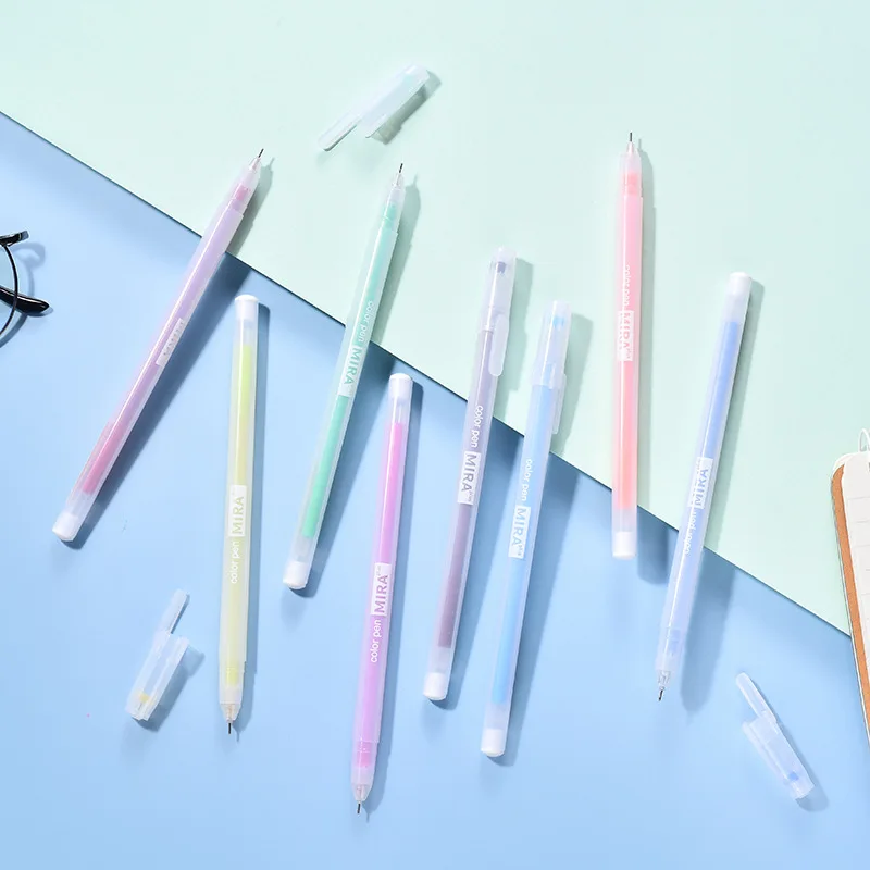 12 Color Macaron Kawaii Pen 12 Colored Gel pens Set 0.5 mm Ballpoint Pen for Journal Cute Japanese Stationary School Supplies