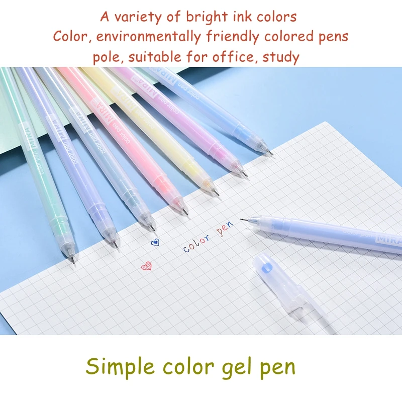 12 Color Macaron Kawaii Pen 12 Colored Gel pens Set 0.5 mm Ballpoint Pen for Journal Cute Japanese Stationary School Supplies