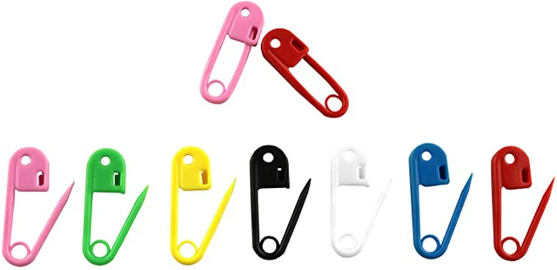 50/100Pcs Colorful Plastic Safety Pins Knitting Markers Crochet Stitch Clips for DIY Knitting Sewing Craft Clothing Accessorie