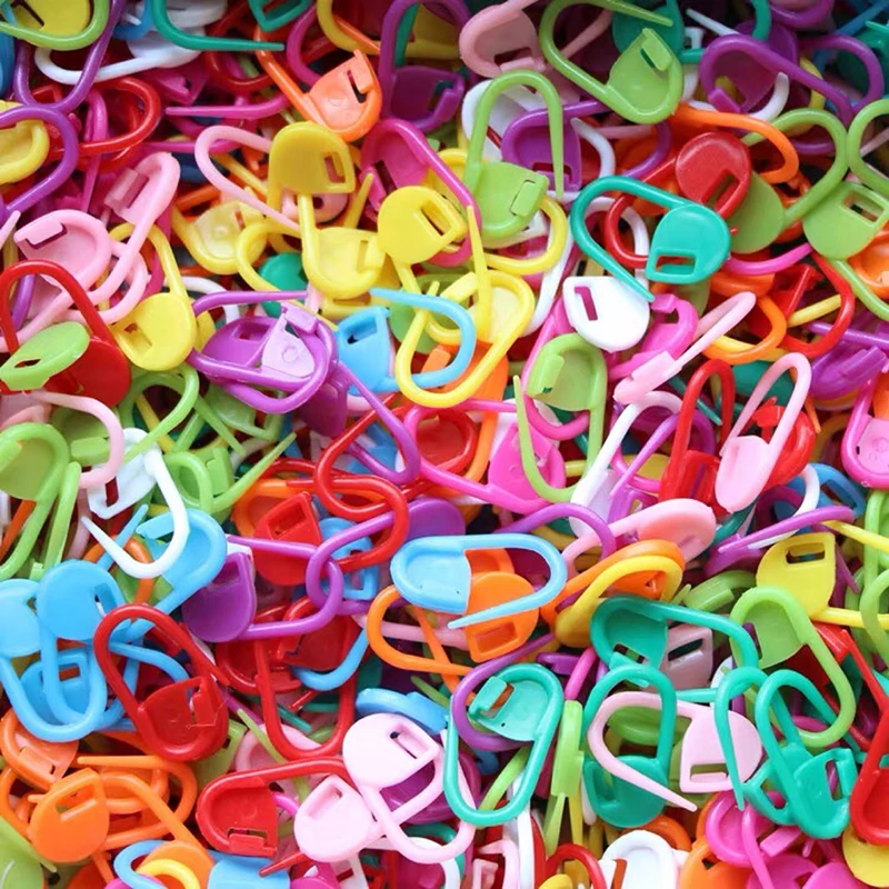 50/100Pcs Colorful Plastic Safety Pins Knitting Markers Crochet Stitch Clips for DIY Knitting Sewing Craft Clothing Accessorie