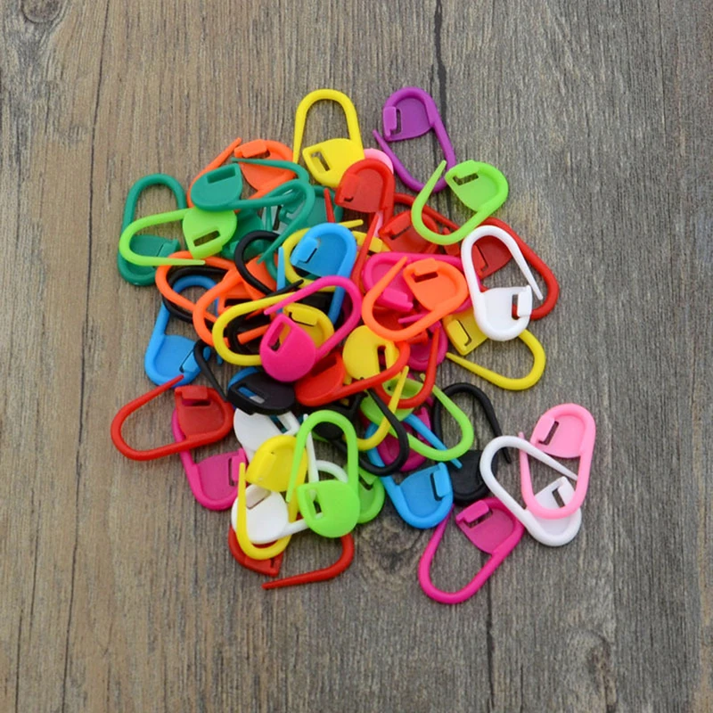 50/100Pcs Colorful Plastic Safety Pins Knitting Markers Crochet Stitch Clips for DIY Knitting Sewing Craft Clothing Accessorie