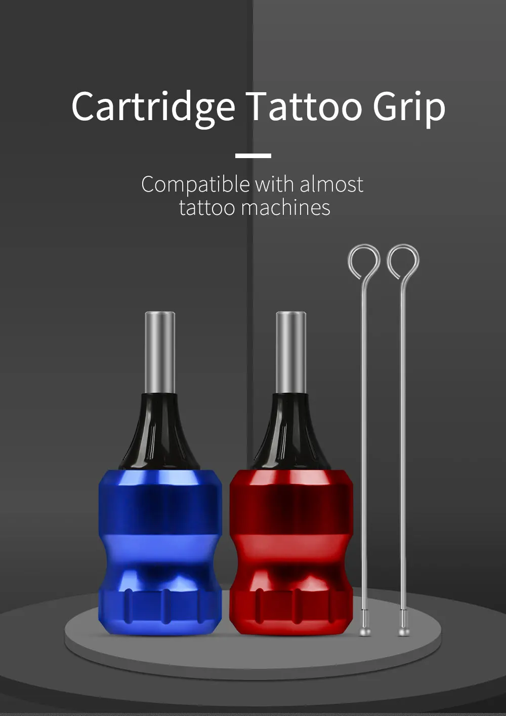 Aluminum Alloy Cartridge Tattoo Grips 32MM Adjustable Tattoo Tube for Cartridge Needle with Needles Bars