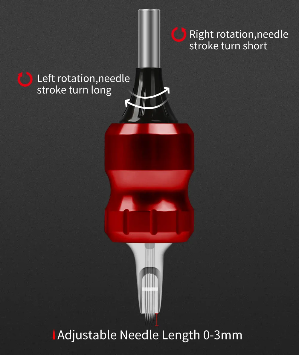 Aluminum Alloy Cartridge Tattoo Grips 32MM Adjustable Tattoo Tube for Cartridge Needle with Needles Bars