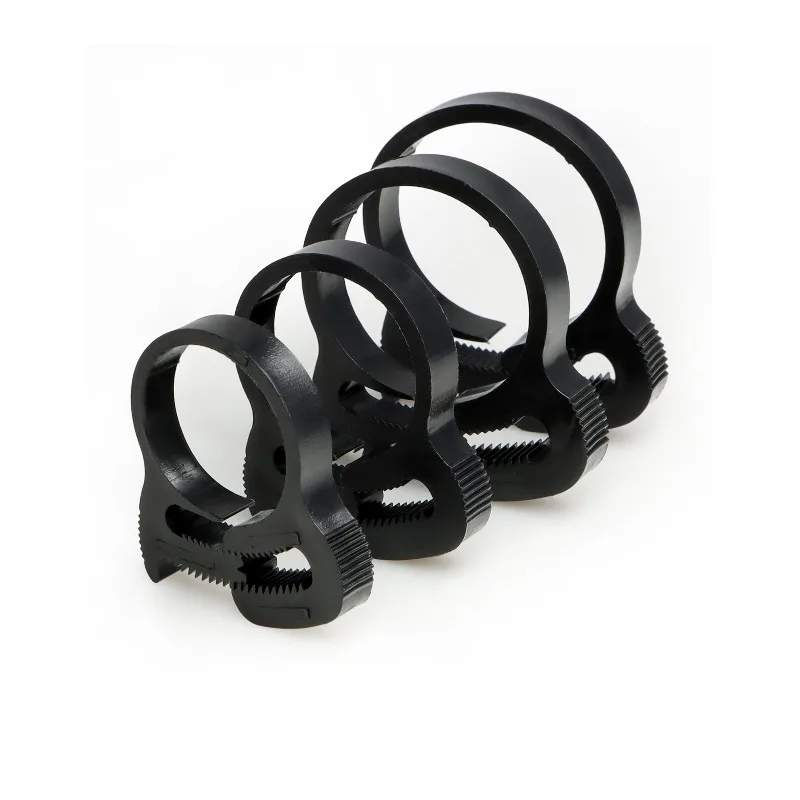 10pcs Hose Clamps 3.8mm ~ 59mm White/Black Plastic Line Water Pipe Strong Clip Spring Cramps Fuel Air Tube Fitting  Fixed Tool