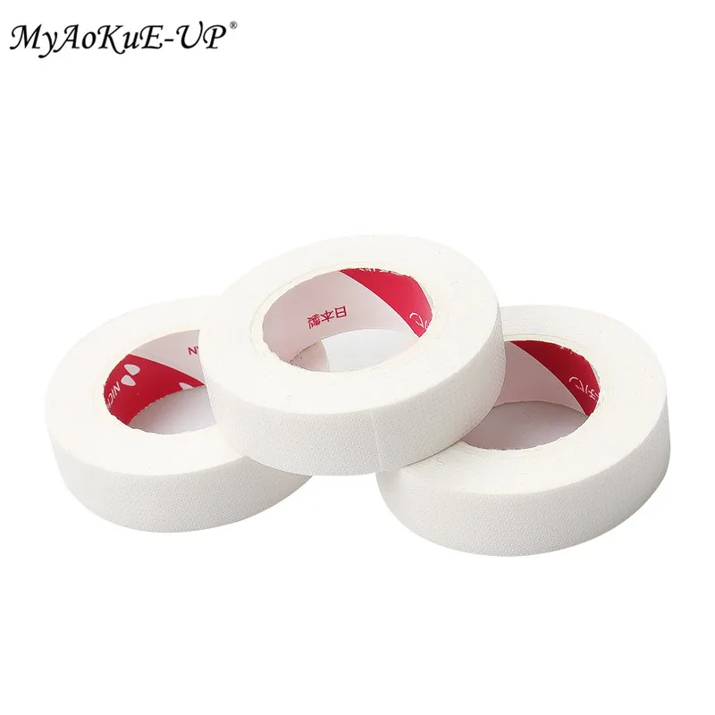 10 pcs Eyelash Paper Patches Japanese Insulating Tape for Eyelash Grafting Perforated Breathable Non-Woven Tape Makeup Tool