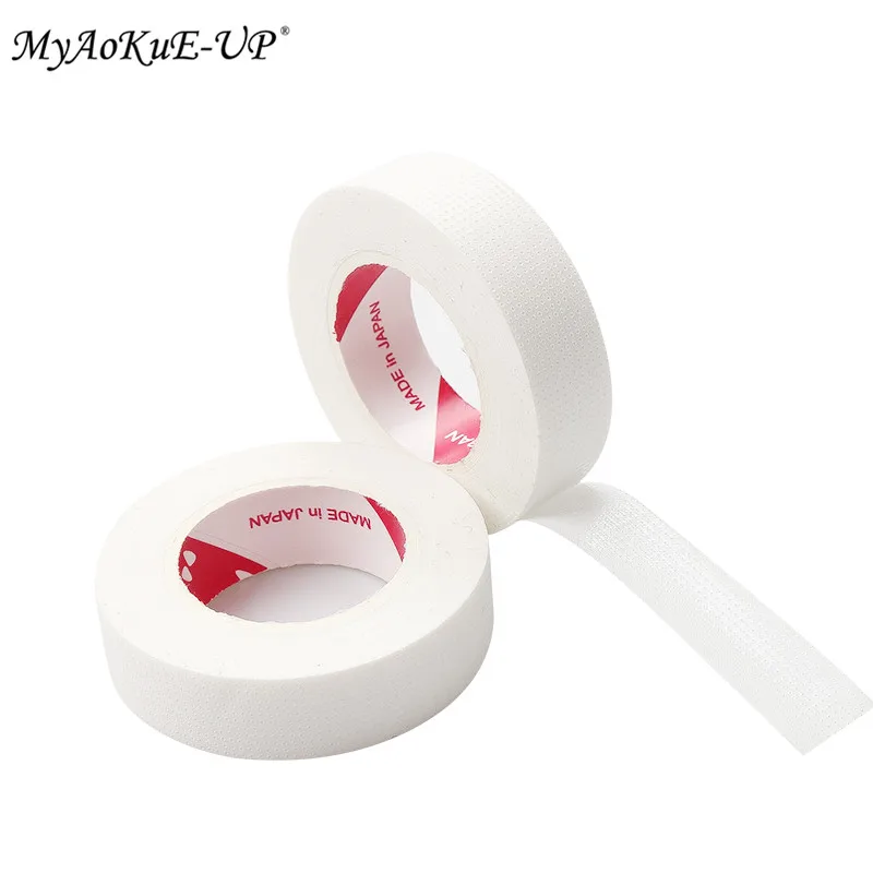 10 pcs Eyelash Paper Patches Japanese Insulating Tape for Eyelash Grafting Perforated Breathable Non-Woven Tape Makeup Tool