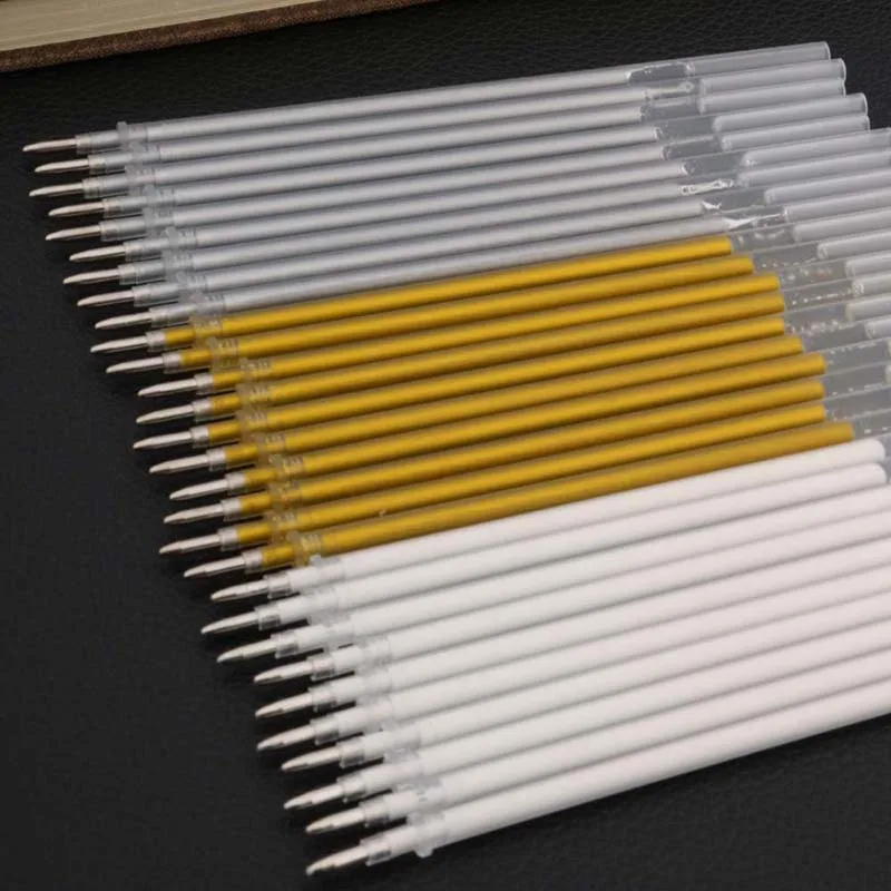 30pc White Ink refills Photo Album 0.8MM 0.6mm Waterproof Gel Pen Cute Pen Gift Kids Stationery Office Learning School Supplies