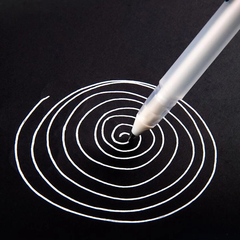 30pc White Ink refills Photo Album 0.8MM 0.6mm Waterproof Gel Pen Cute Pen Gift Kids Stationery Office Learning School Supplies