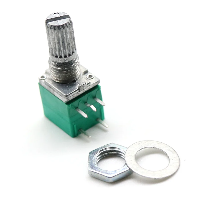 5Pcs RV097NS 5K 10K 20K 50K 100K 500K with a Switch Audio 5Pin Shaft 15mm Amplifier Sealing Potentiometer
