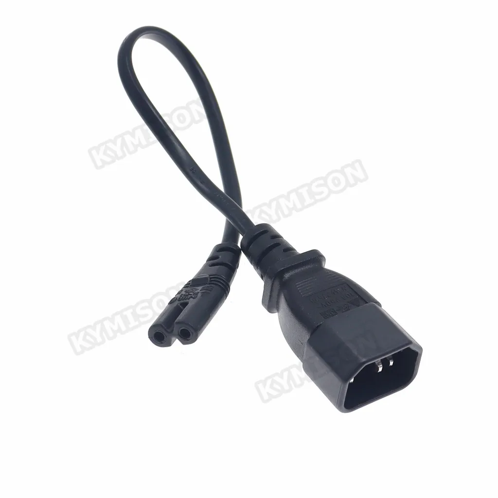 IEC 3-Pin Kettle C14 Male To C7 Female Converter Adapter Cable For PDU UPS 0.3m~1.8m