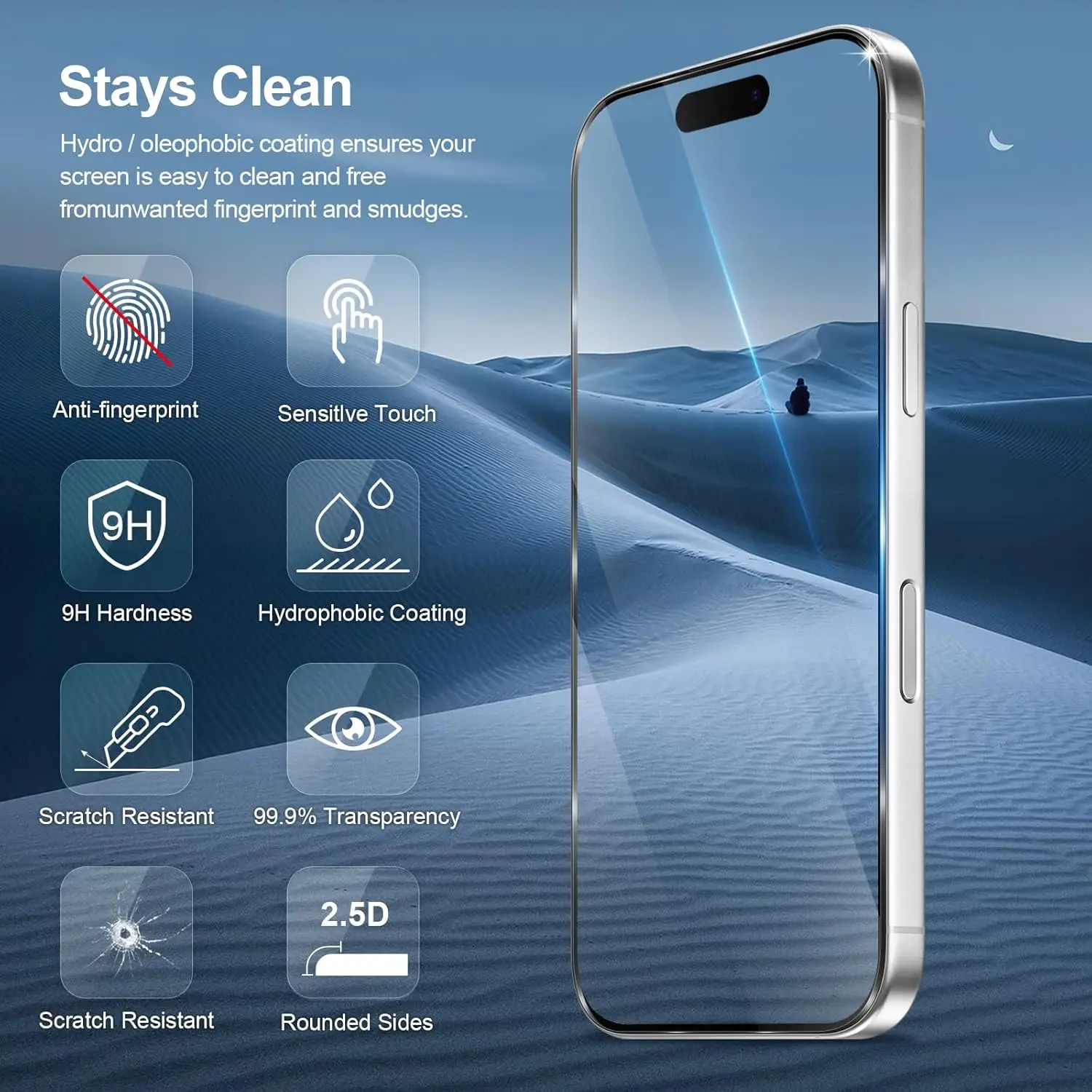 9H Tempered Glass For iPhone 16 Pro Screen Protector Glass Film