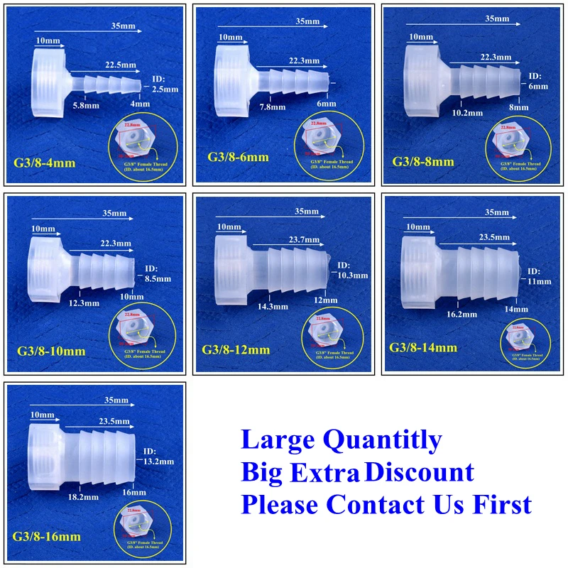 5~200Pcs/lot G1/8~1/4 To 4~12 PP Pagoda Direct Connector Aquarium Tank Air Pump Fittings Irrigation System Water Pipe Hose Joint