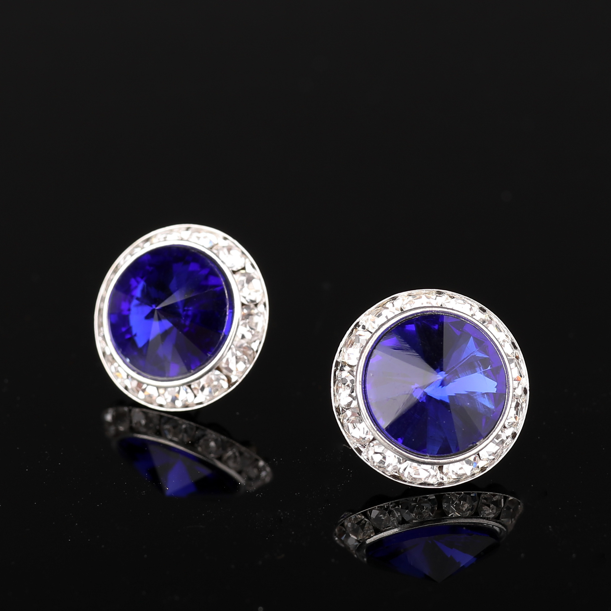 YCDZSWWL Classic Women Crystal Stud Earrings Elegant Ladies Diamante Ear Studs Earclip for Wedding Banquet Dance Party