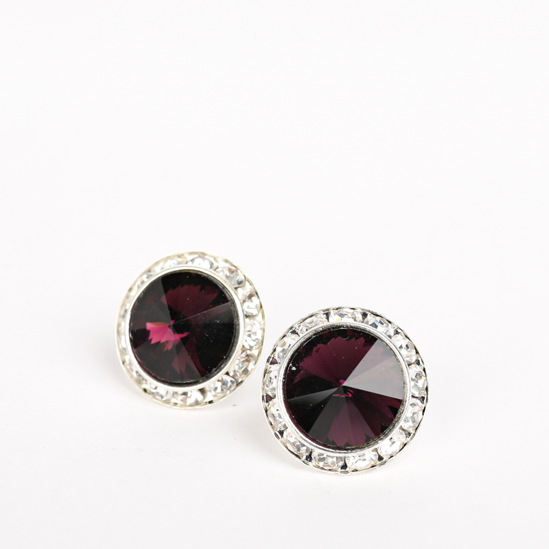 YCDZSWWL Classic Women Crystal Stud Earrings Elegant Ladies Diamante Ear Studs Earclip for Wedding Banquet Dance Party