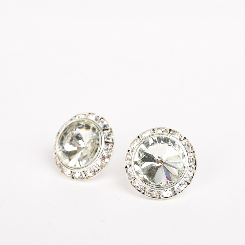 YCDZSWWL Classic Women Crystal Stud Earrings Elegant Ladies Diamante Ear Studs Earclip for Wedding Banquet Dance Party