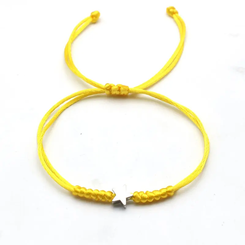 Gold Silver Colour Star Bracelet Couple Wish Good Lucky String Braided Simple Adjustable Charm Bracelets for Men Women Jewelry