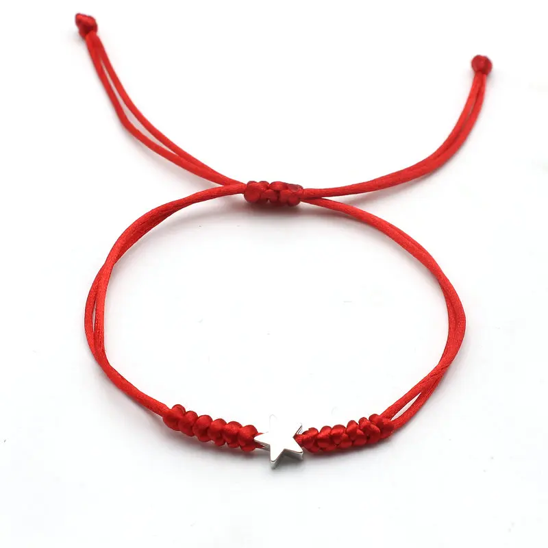 Gold Silver Colour Star Bracelet Couple Wish Good Lucky String Braided Simple Adjustable Charm Bracelets for Men Women Jewelry