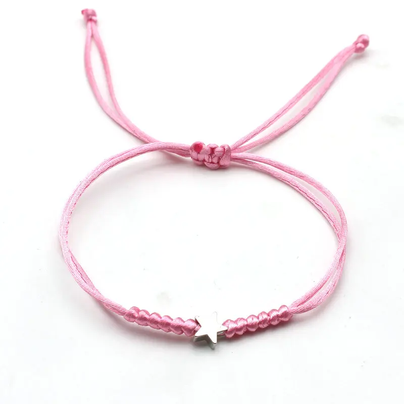 Gold Silver Colour Star Bracelet Couple Wish Good Lucky String Braided Simple Adjustable Charm Bracelets for Men Women Jewelry