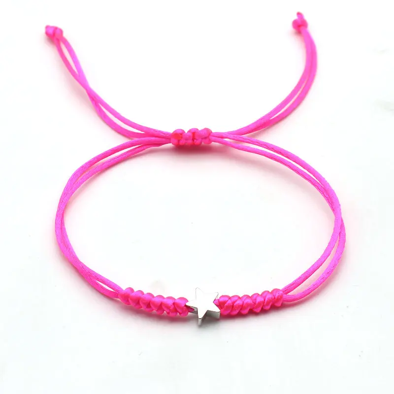 Gold Silver Colour Star Bracelet Couple Wish Good Lucky String Braided Simple Adjustable Charm Bracelets for Men Women Jewelry