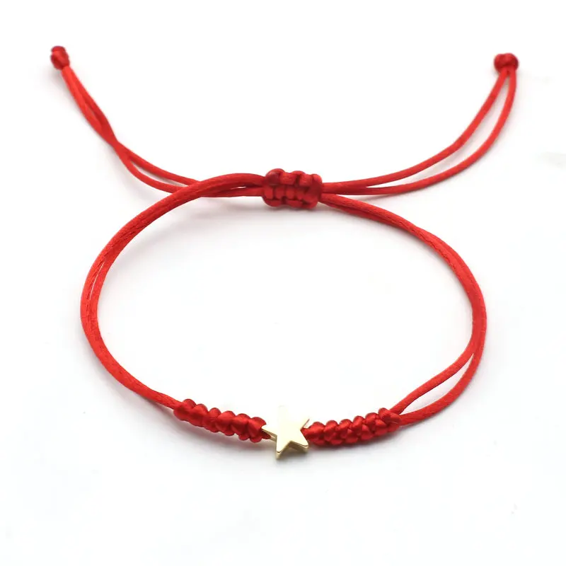 Gold Silver Colour Star Bracelet Couple Wish Good Lucky String Braided Simple Adjustable Charm Bracelets for Men Women Jewelry