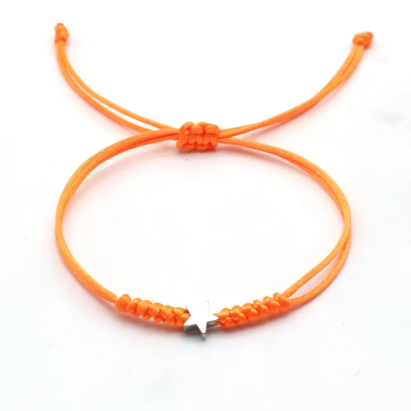 Gold Silver Colour Star Bracelet Couple Wish Good Lucky String Braided Simple Adjustable Charm Bracelets for Men Women Jewelry