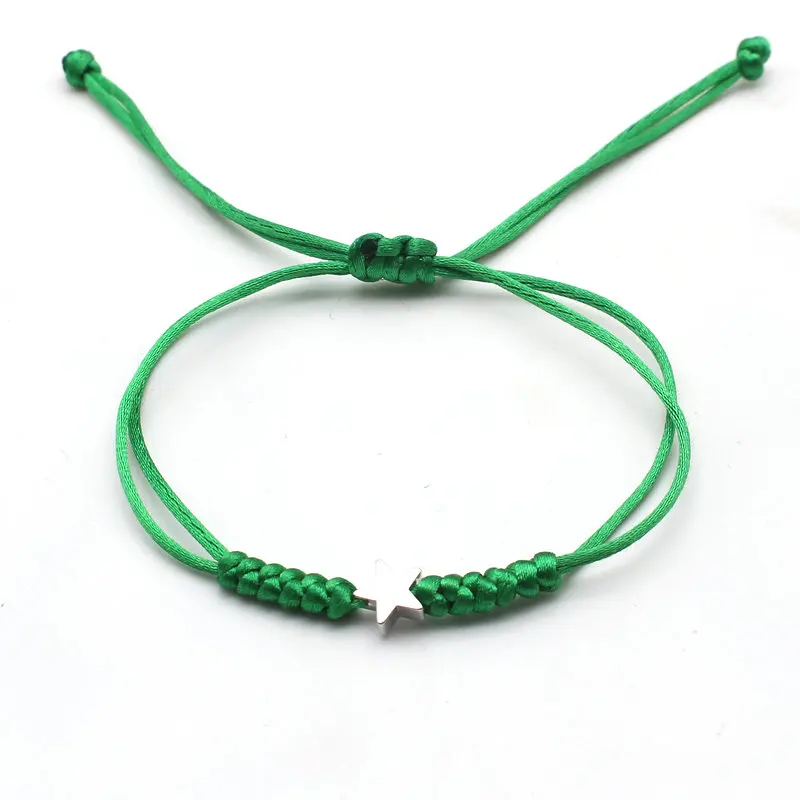 Gold Silver Colour Star Bracelet Couple Wish Good Lucky String Braided Simple Adjustable Charm Bracelets for Men Women Jewelry