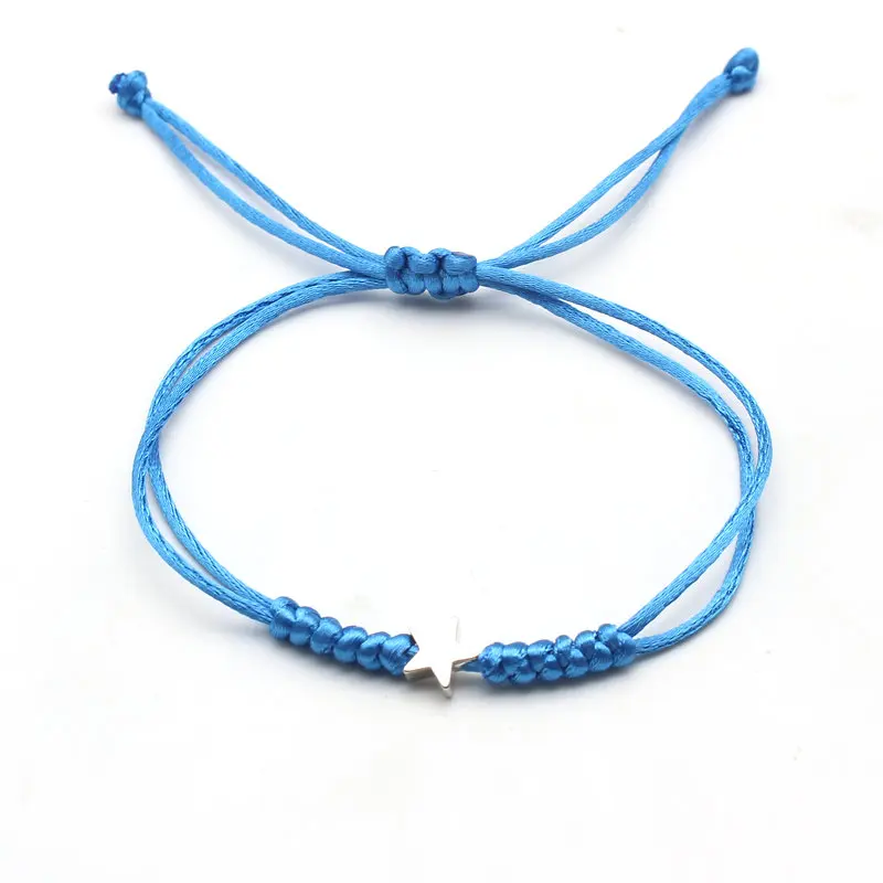 Gold Silver Colour Star Bracelet Couple Wish Good Lucky String Braided Simple Adjustable Charm Bracelets for Men Women Jewelry
