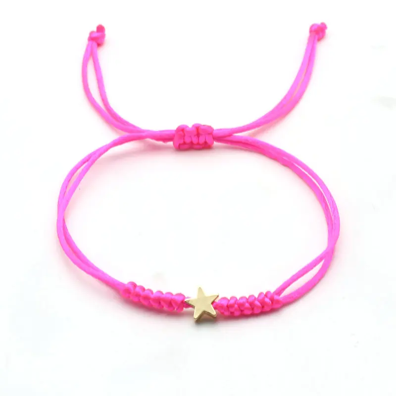 Gold Silver Colour Star Bracelet Couple Wish Good Lucky String Braided Simple Adjustable Charm Bracelets for Men Women Jewelry