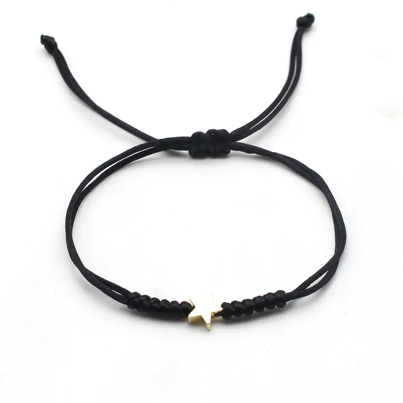 Gold Silver Colour Star Bracelet Couple Wish Good Lucky String Braided Simple Adjustable Charm Bracelets for Men Women Jewelry