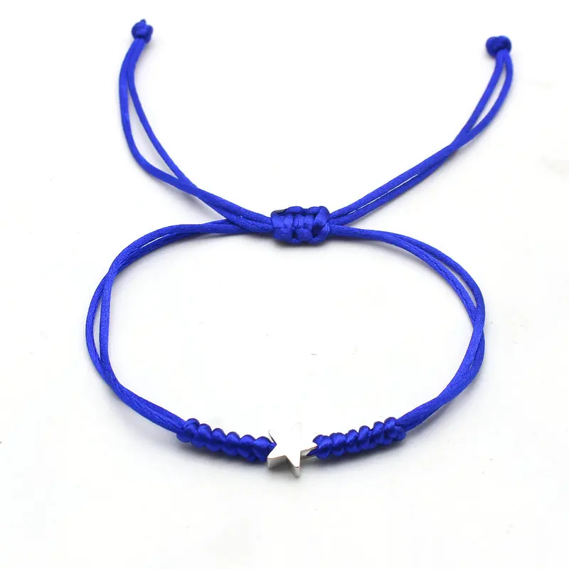 Gold Silver Colour Star Bracelet Couple Wish Good Lucky String Braided Simple Adjustable Charm Bracelets for Men Women Jewelry