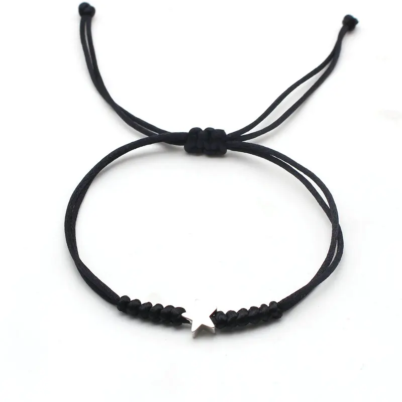 Gold Silver Colour Star Bracelet Couple Wish Good Lucky String Braided Simple Adjustable Charm Bracelets for Men Women Jewelry