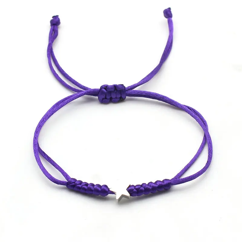 Gold Silver Colour Star Bracelet Couple Wish Good Lucky String Braided Simple Adjustable Charm Bracelets for Men Women Jewelry