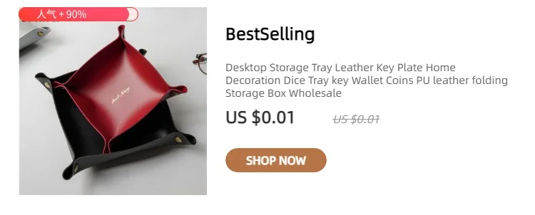 Leather Desktop Large Storage Box Living Room Bedroom Sundries key Plate Decoration Dice Tray Coins PU Folding Storage Wholesale