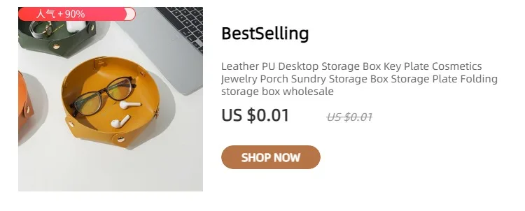Leather Desktop Large Storage Box Living Room Bedroom Sundries key Plate Decoration Dice Tray Coins PU Folding Storage Wholesale