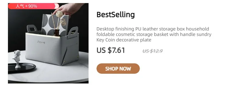 Leather Desktop Large Storage Box Living Room Bedroom Sundries key Plate Decoration Dice Tray Coins PU Folding Storage Wholesale