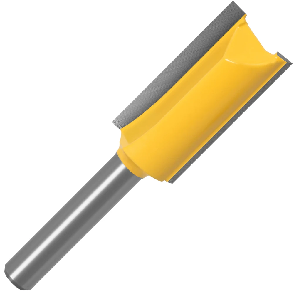 1/4 /6.35 mm Shank Straight Bit Tungsten Carbide Single Double Flute Router Bit Wood Milling Cutter for Woodwork 1 pcs