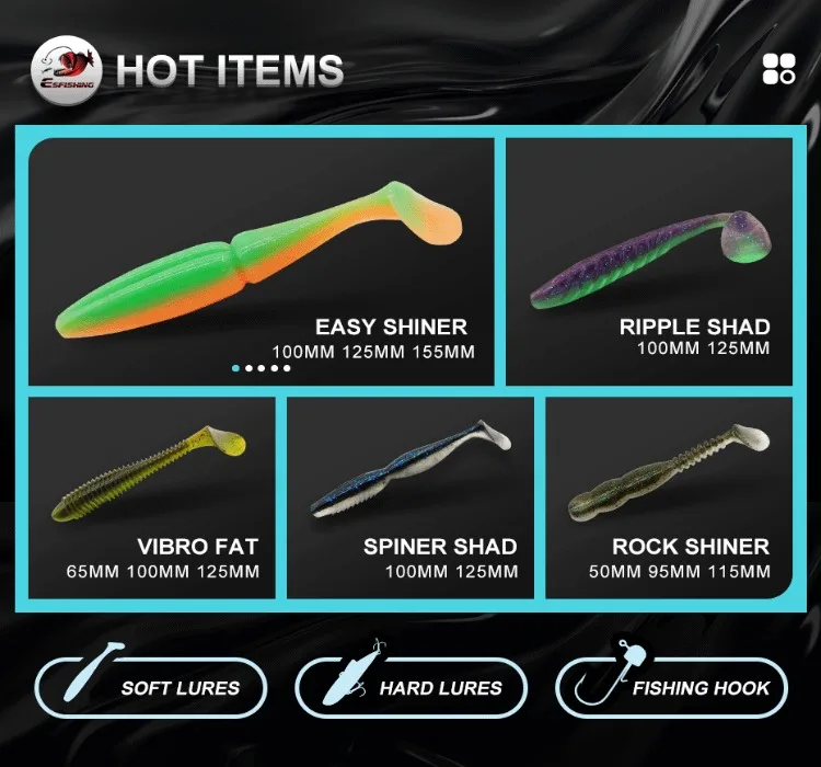 ESFISHING Pesca Worm Bait Salamander 55mm1.2g 10pcs Swing Lively Bionic Isca Artificial Best Fishing Lure Tackle