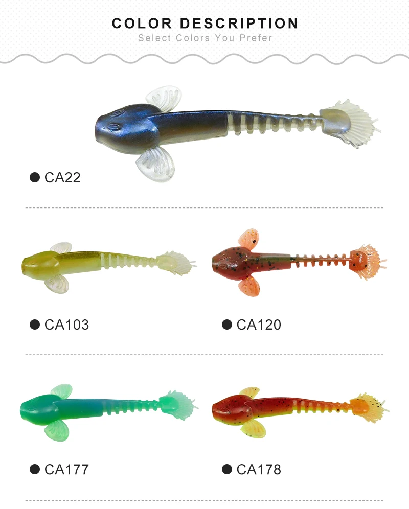 ESFISHING Pesca Worm Bait Salamander 55mm1.2g 10pcs Swing Lively Bionic Isca Artificial Best Fishing Lure Tackle