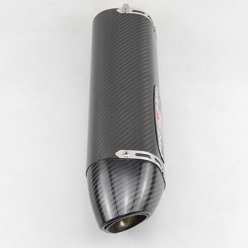 51mm Universal Motorcycle Exhaust Muffler Carbon Fiber R77 Escape Moto for Yamaha R3 R6 MT07 for Kawasaki Z900 Z400 RC390 ER6N