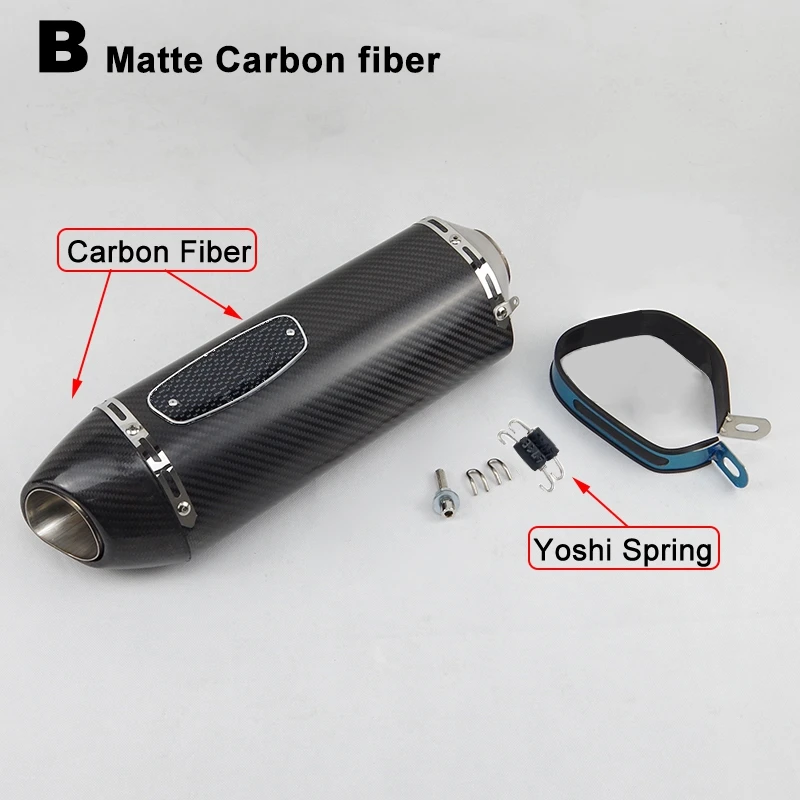 51mm Universal Motorcycle Exhaust Muffler Carbon Fiber R77 Escape Moto for Yamaha R3 R6 MT07 for Kawasaki Z900 Z400 RC390 ER6N