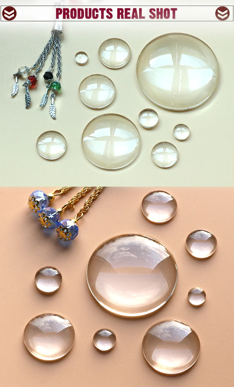 6/8/10/12/14/16/18/20/25/30/35/40/50mm Transparent Domed Flatback Half Round Clear Crystal Glass Cabochon For DIY Jewelry Making