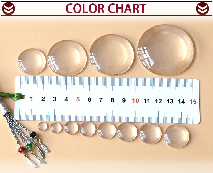 6/8/10/12/14/16/18/20/25/30/35/40/50mm Transparent Domed Flatback Half Round Clear Crystal Glass Cabochon For DIY Jewelry Making